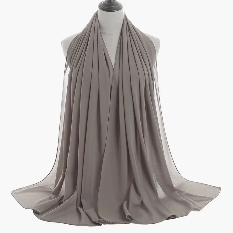 Fashion Solid Color Chiffon Printing Chiffon Scarves