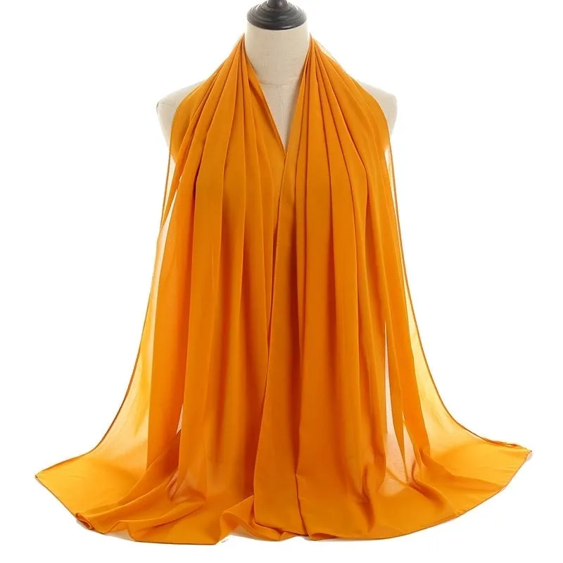 Fashion Solid Color Chiffon Printing Chiffon Scarves