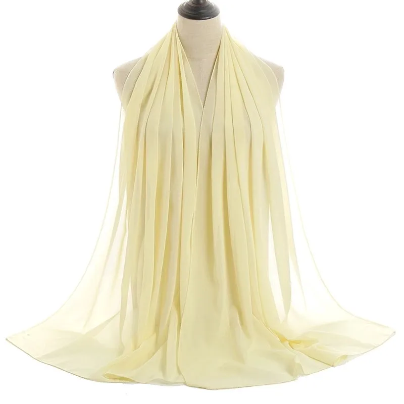 Fashion Solid Color Chiffon Printing Chiffon Scarves