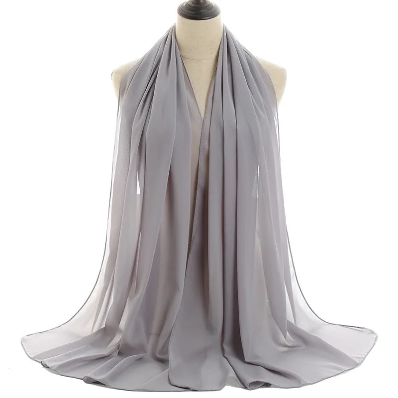 Fashion Solid Color Chiffon Printing Chiffon Scarves