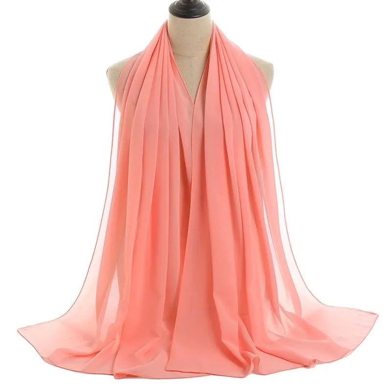 Fashion Solid Color Chiffon Printing Chiffon Scarves