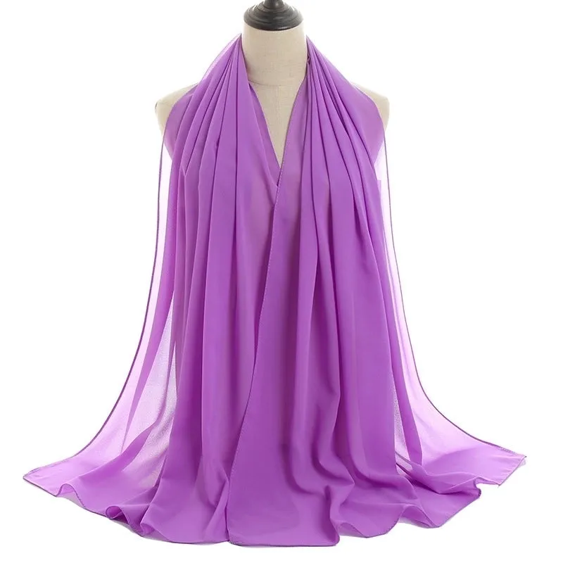 Fashion Solid Color Chiffon Printing Chiffon Scarves