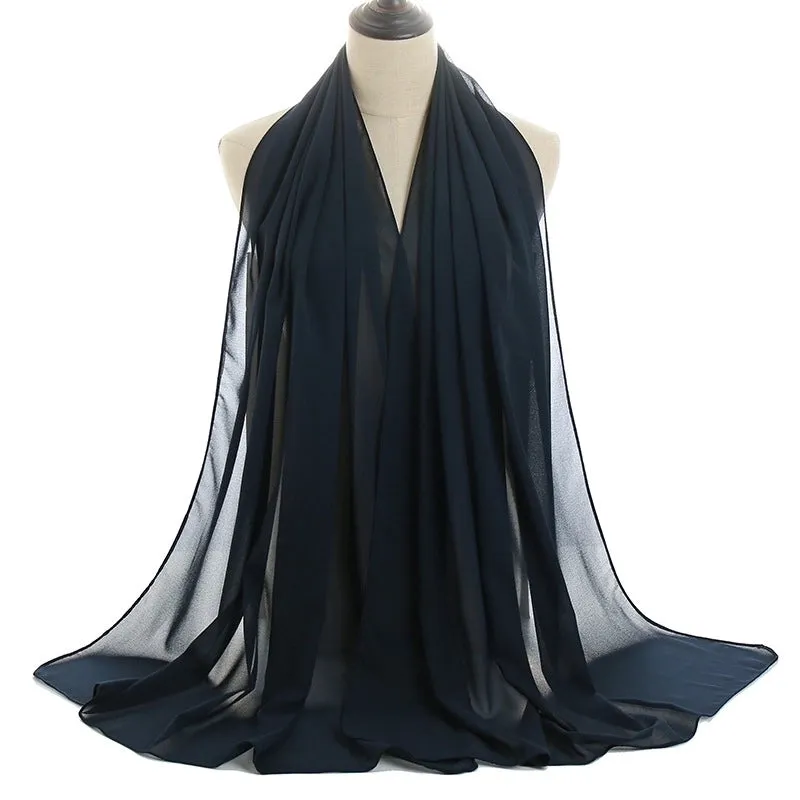 Fashion Solid Color Chiffon Printing Chiffon Scarves