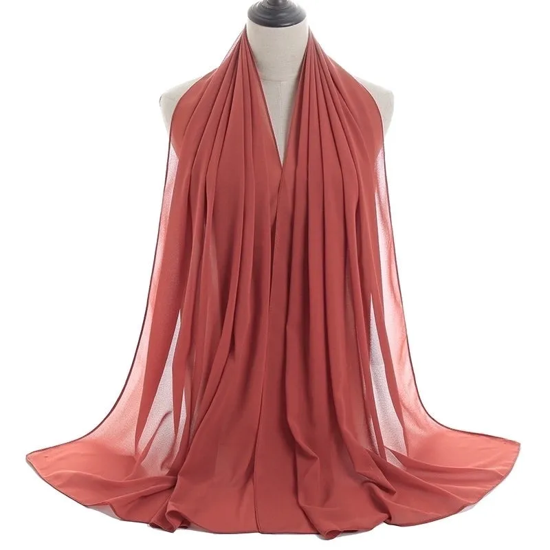 Fashion Solid Color Chiffon Printing Chiffon Scarves