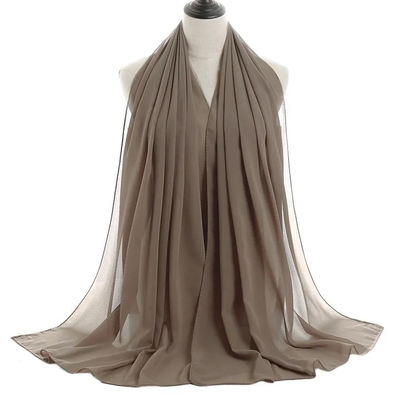 Fashion Solid Color Chiffon Printing Chiffon Scarves