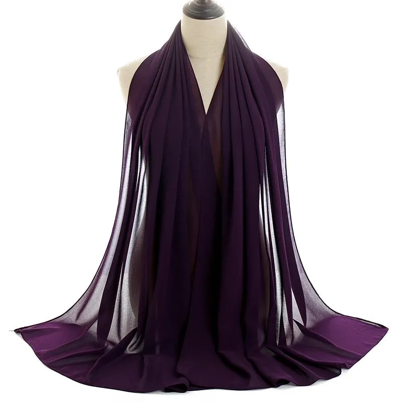 Fashion Solid Color Chiffon Printing Chiffon Scarves