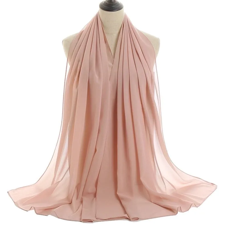 Fashion Solid Color Chiffon Printing Chiffon Scarves