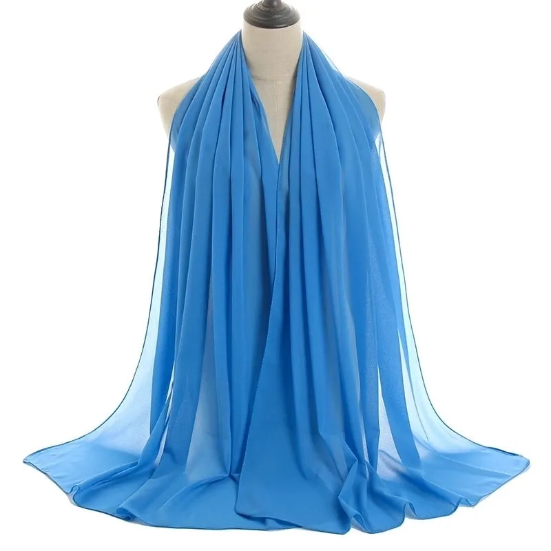 Fashion Solid Color Chiffon Printing Chiffon Scarves