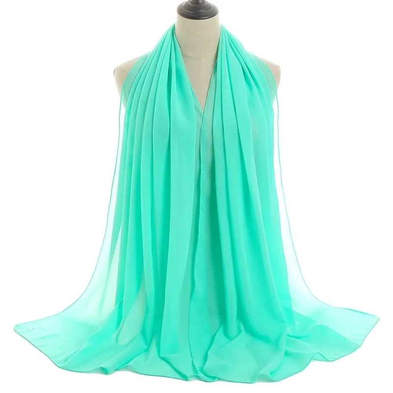 Fashion Solid Color Chiffon Printing Chiffon Scarves