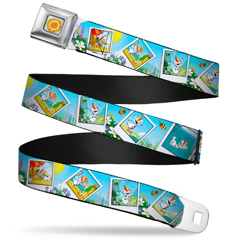 Frozen Sun Full Color Blue Yellows Seatbelt Belt - Olaf Summertime Snapshots Webbing