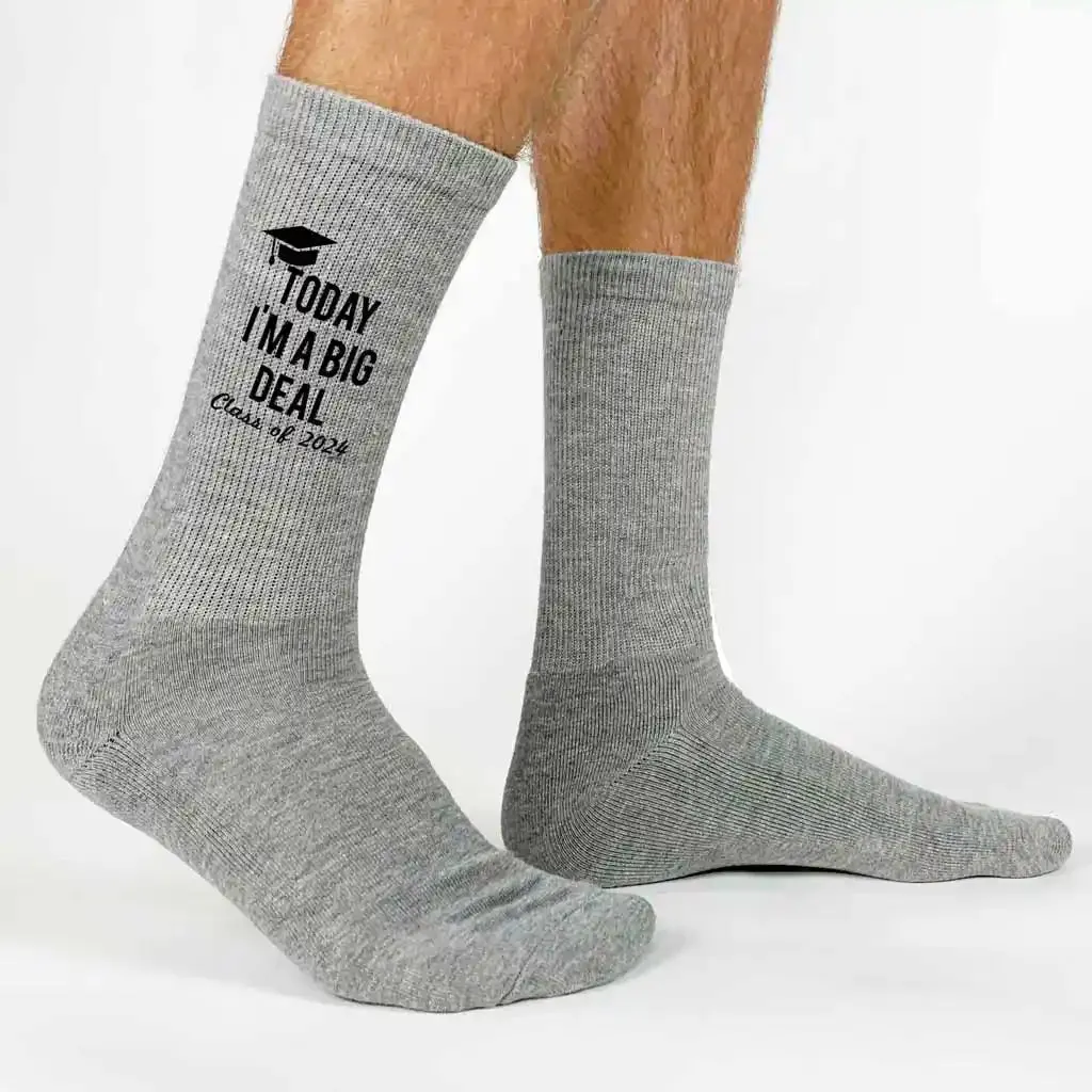 Funny 2024 Graduation Socks - Today I am a Big Deal