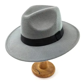 Grey Fedora Hat | Black Band