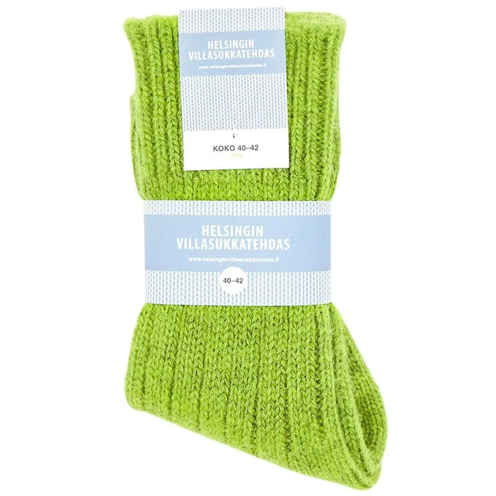 Helsinki Woolen Socks, Lime Green