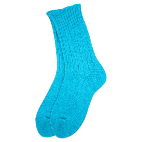 Helsinki Woolen Socks, Turquoise Blue