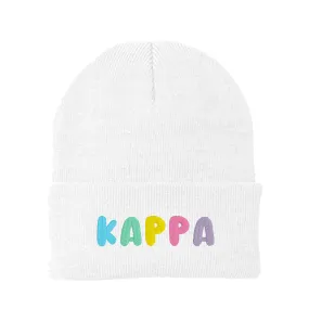 Kappa Kappa Gamma Bubble Embroidered Beanie - Kappa Pastel