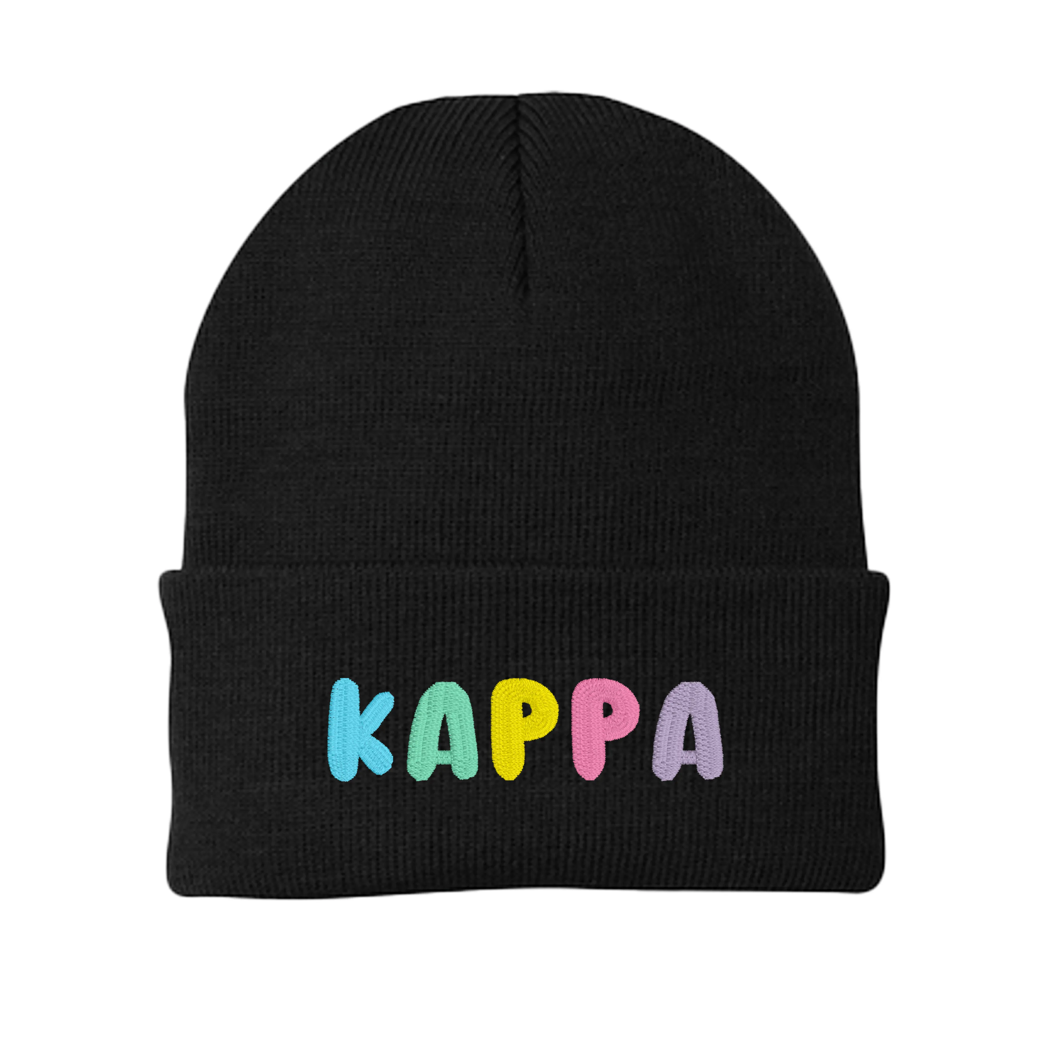 Kappa Kappa Gamma Bubble Embroidered Beanie - Kappa Pastel