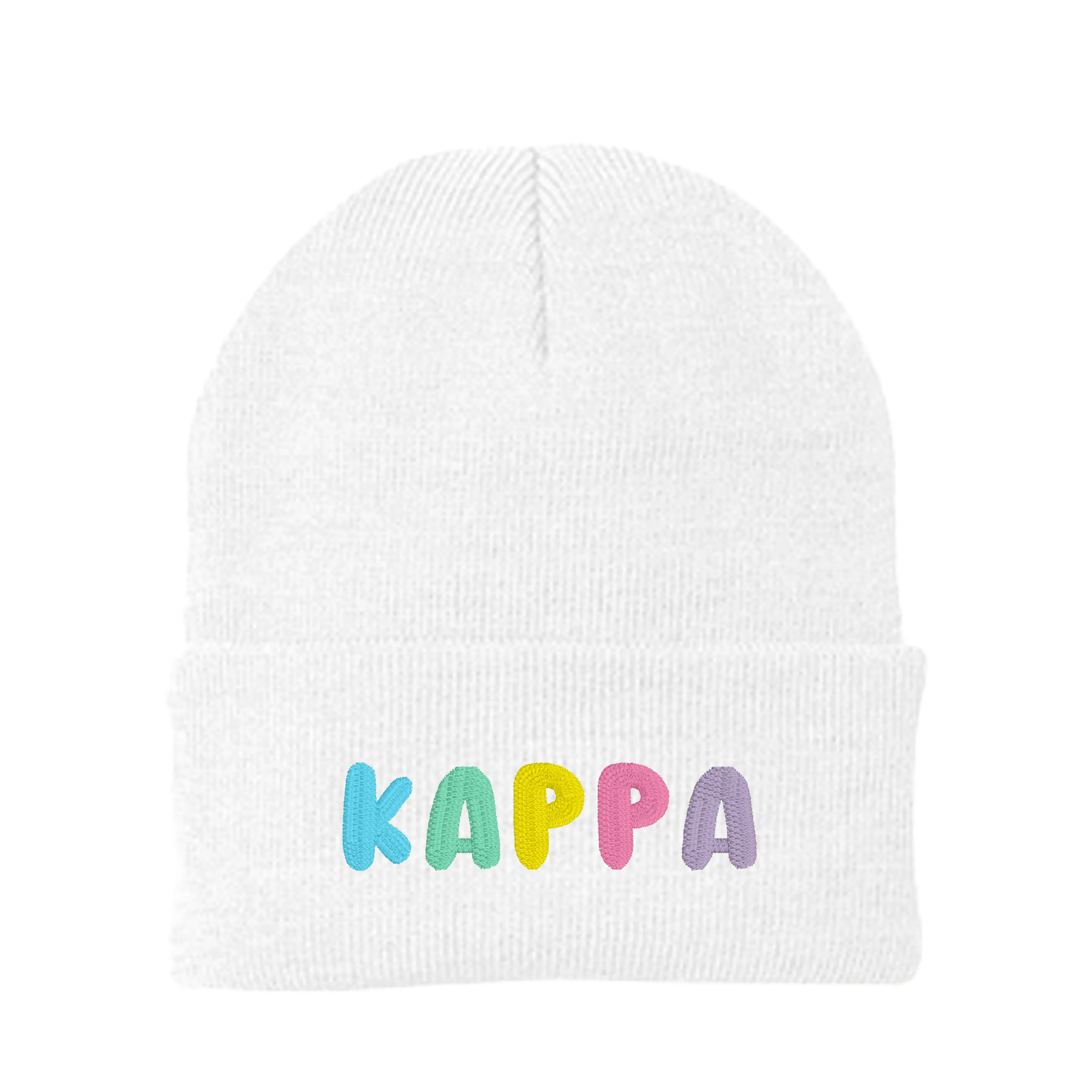 Kappa Kappa Gamma Bubble Embroidered Beanie - Kappa Pastel