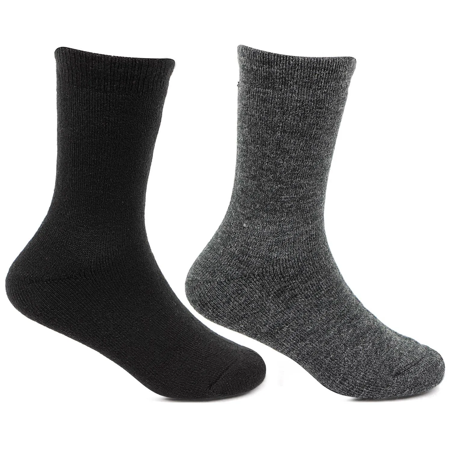 Kids Plain Multicoloured Woolen Crew Socks- Pack of 2