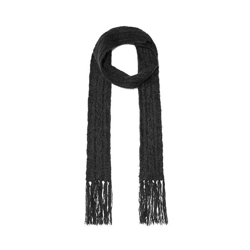 Ladies Solid Color Kint Tassel Wool Scarves YW054