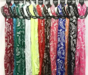 light weight solid color scarves w/silver paisley Case of 60