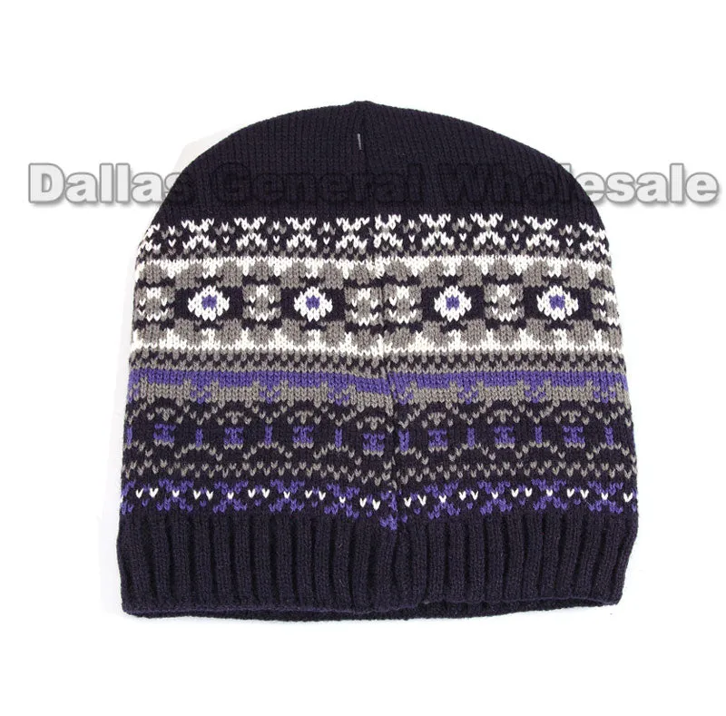 Men Fur Lining Knit Beanies Caps Wholesale