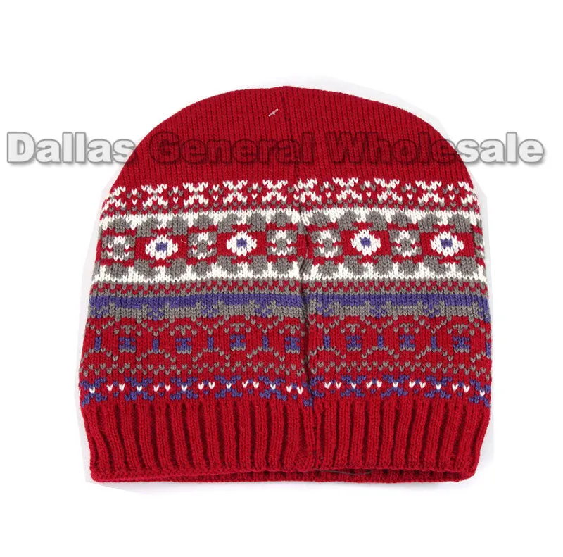 Men Fur Lining Knit Beanies Caps Wholesale