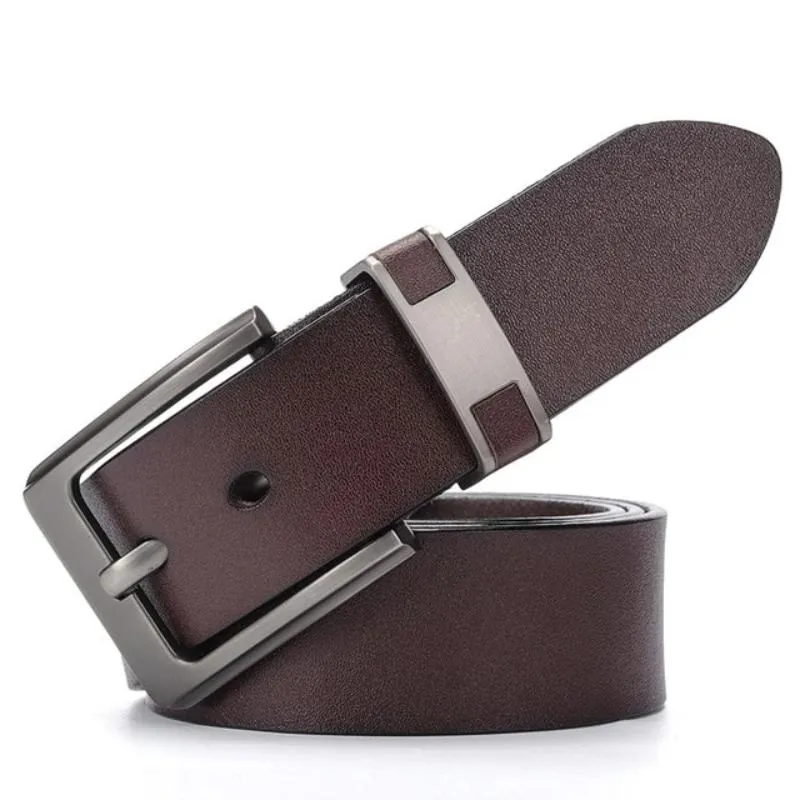 Men's Luxury Genuine Cow Leather Belt With Alloy Buckle