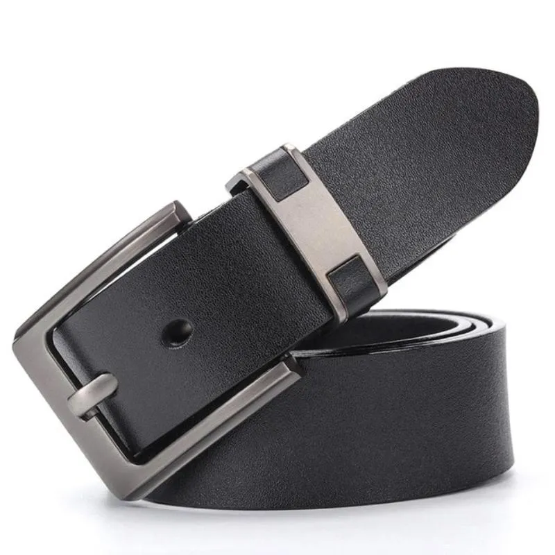 Men's Luxury Genuine Cow Leather Belt With Alloy Buckle