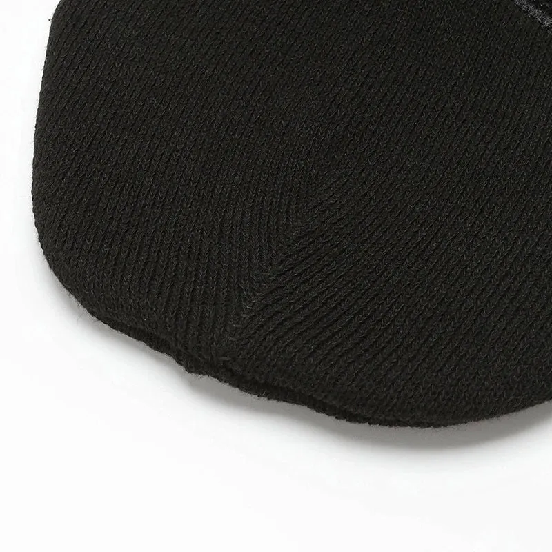 Men's Simple Style Solid Color Flat Eaves Wool Cap