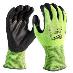 Milwaukee Cut Level 4 Men's Polyurethane Dipped Gloves High-Vis Green M 1 pair