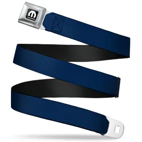 MOPAR Logo Full Color Black White Seatbelt Belt - Navy Webbing