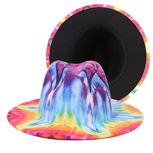 Natural Landscape Tie-dye Fedora Hat