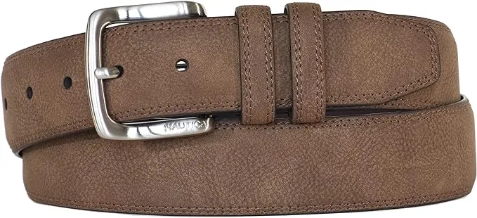 Nautica Men's Casual Padded Bold Fashion and Dress Leather Belt with Metal Buckle