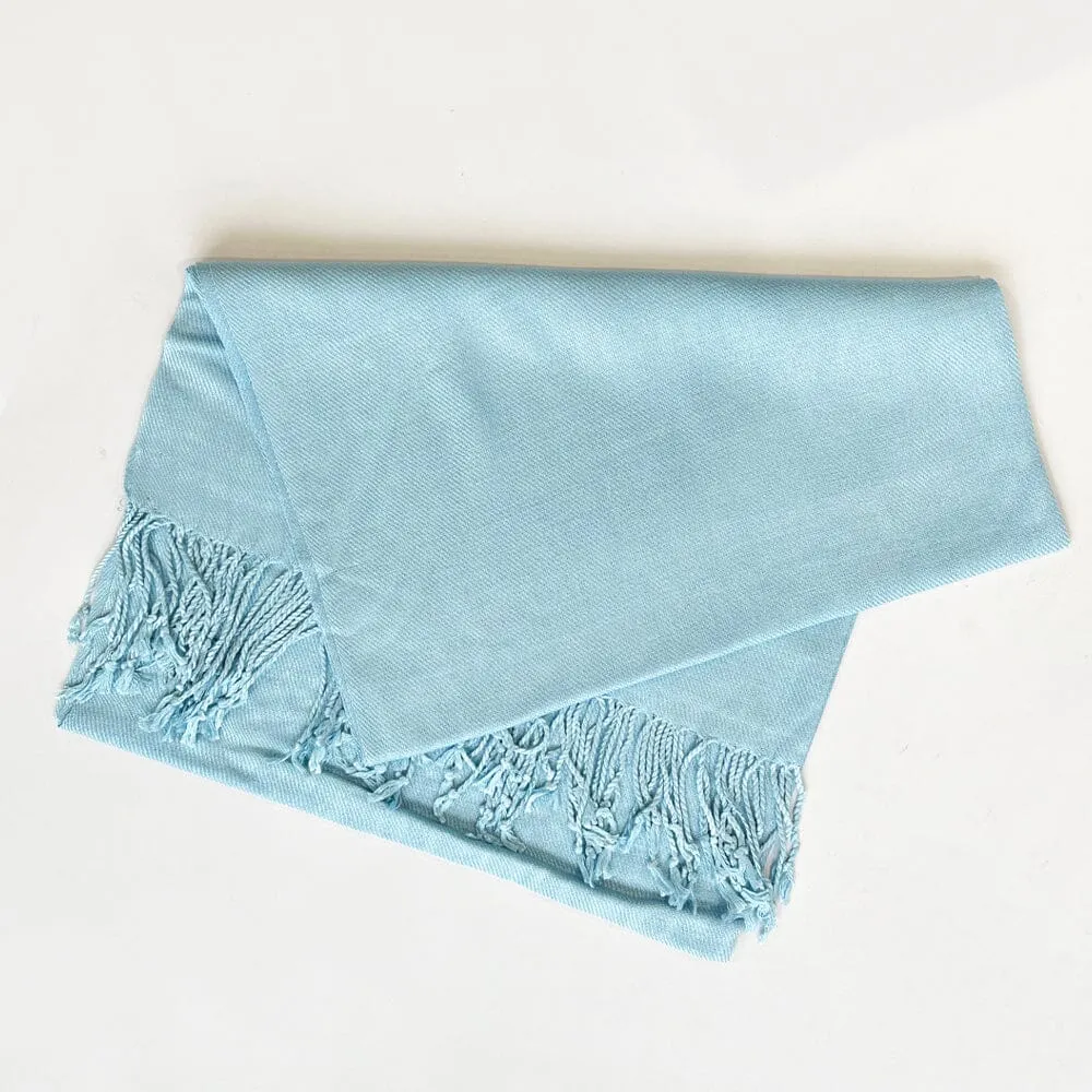 Pashmina Solid Color Shawl Wrap Scarf - Aqua (1 unit)