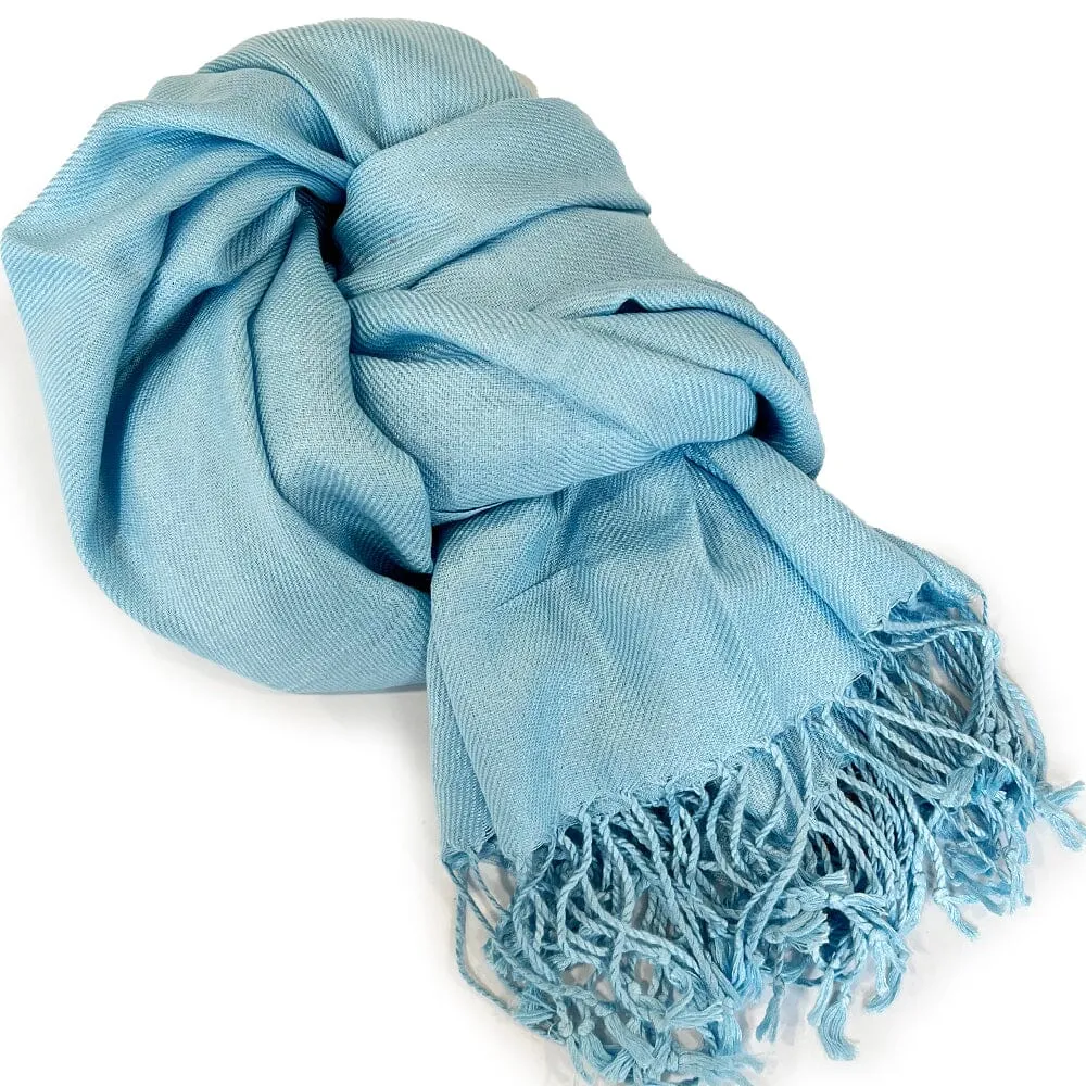 Pashmina Solid Color Shawl Wrap Scarf - Aqua (1 unit)