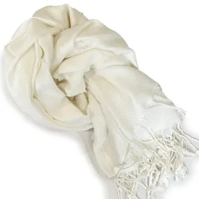 Pashmina Solid Color Shawl Wrap Scarf - Ivory (1 unit)