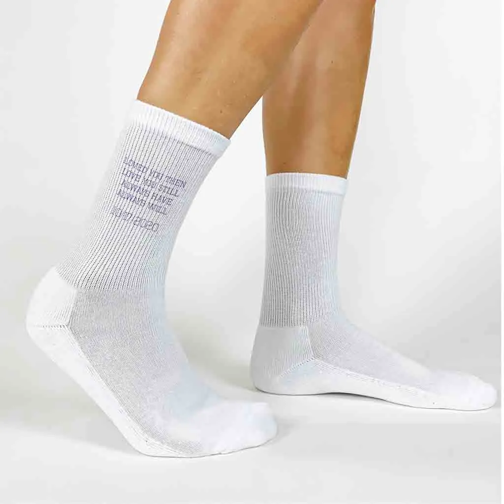 Personalized 2nd Anniversary Crew Socks for Her