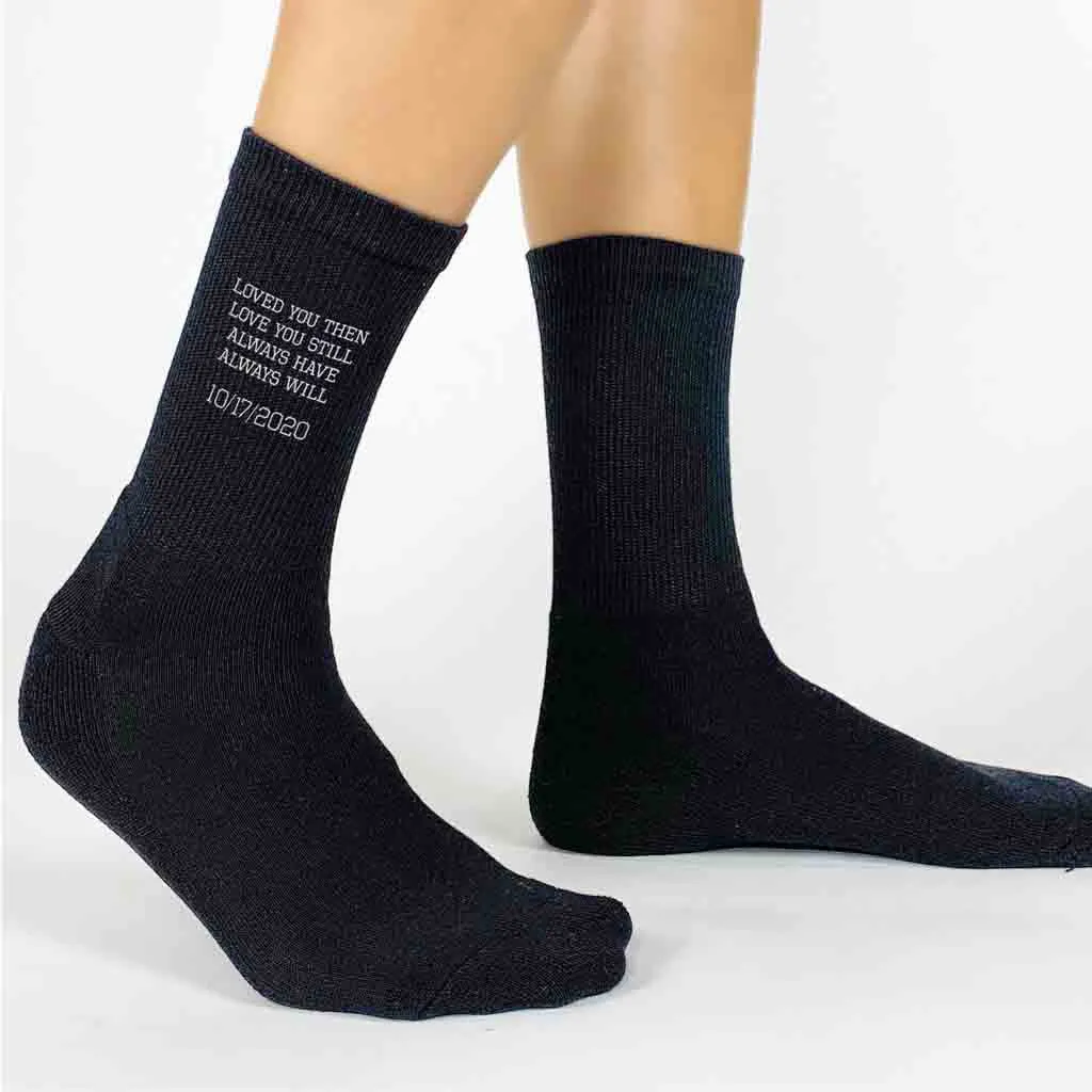 Personalized 2nd Anniversary Crew Socks for Her