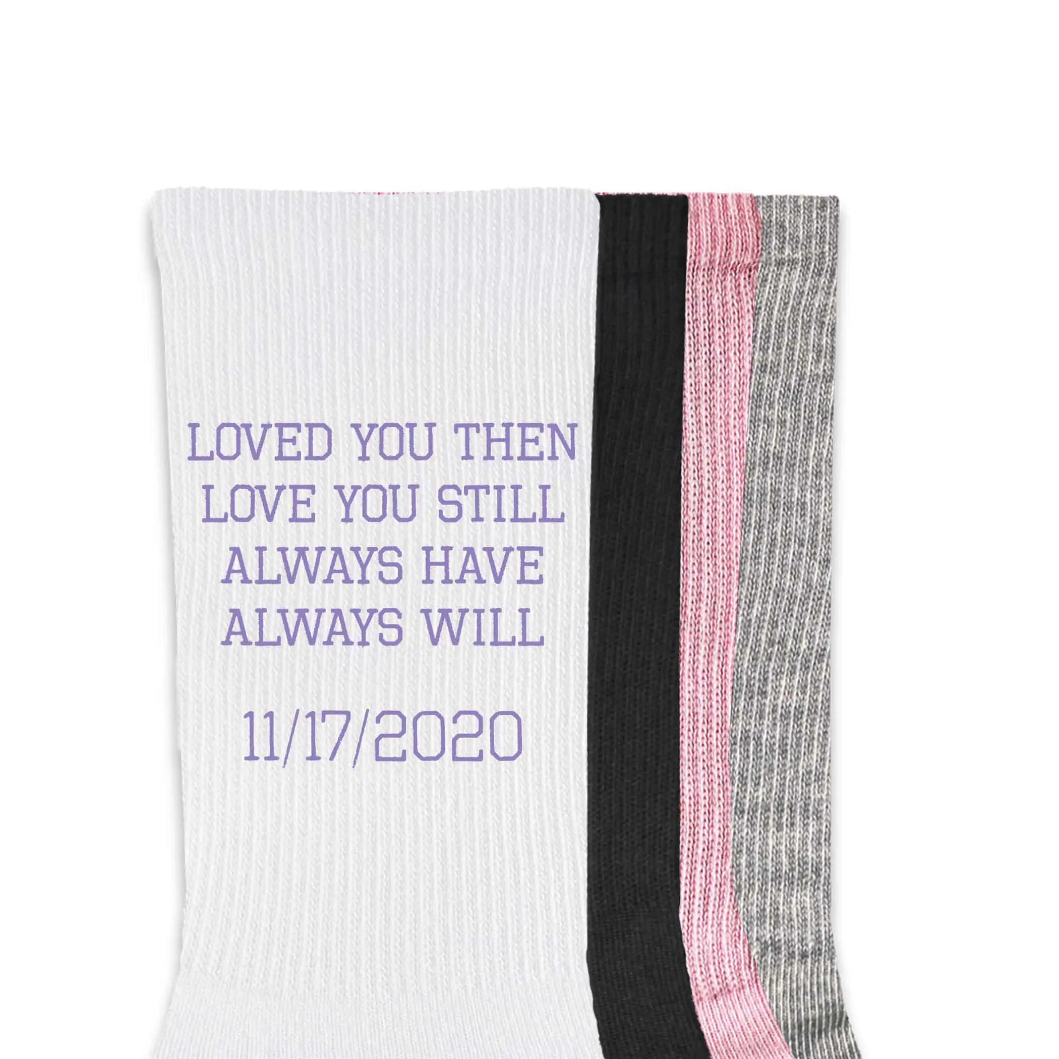 Personalized 2nd Anniversary Crew Socks for Her