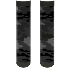 Sock Pair - Polyester - Camo Charcoal - CREW