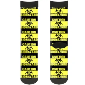 Sock Pair - Polyester - CAUTION BIOHAZARD Black Yellow - CREW