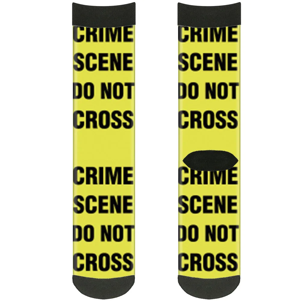 Sock Pair - Polyester - CRIME SCENE DO NOT CROSS Yellow Black - CREW