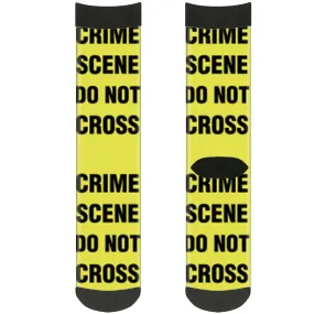 Sock Pair - Polyester - CRIME SCENE DO NOT CROSS Yellow Black - CREW