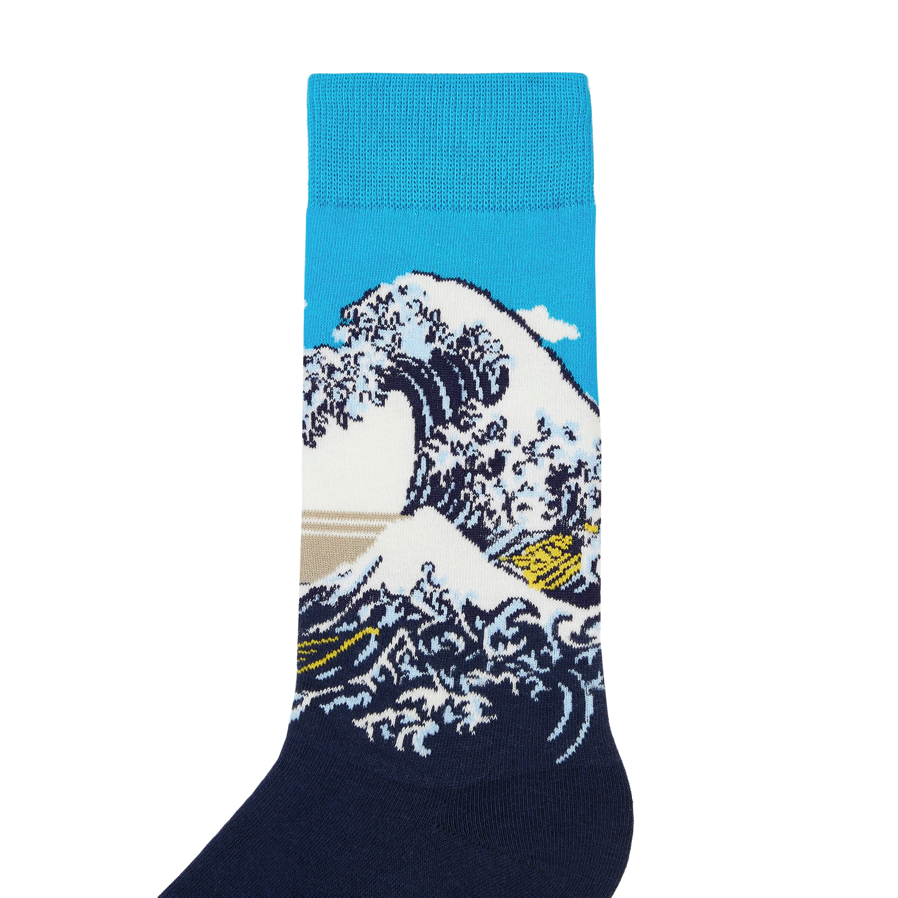 The Great Wave Off Kanagawa Printed Crew Length Socks