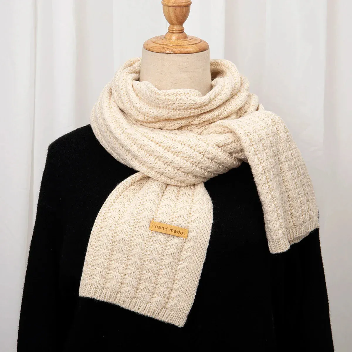 Thick Knitted Cashmere Lady Korean Style Winter Scarf