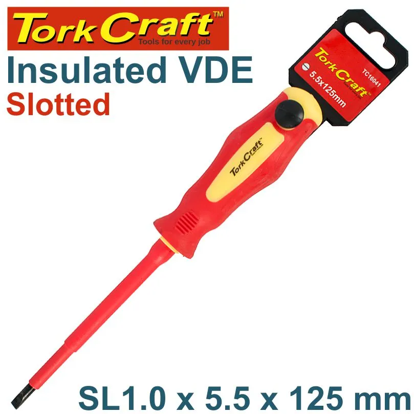 TORK CRAFT SCREWDRIVER INSULATED SLOT 1.0X5.5X125MM VDE TC16041