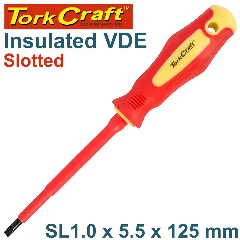 TORK CRAFT SCREWDRIVER INSULATED SLOT 1.0X5.5X125MM VDE TC16041