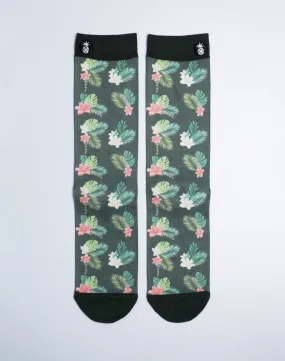 Unisex Flowers & Palms Tropical Printed Crew Socks