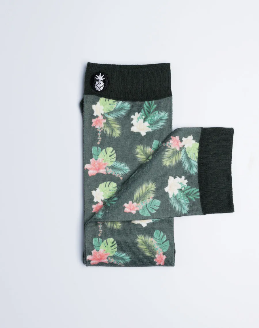 Unisex Flowers & Palms Tropical Printed Crew Socks