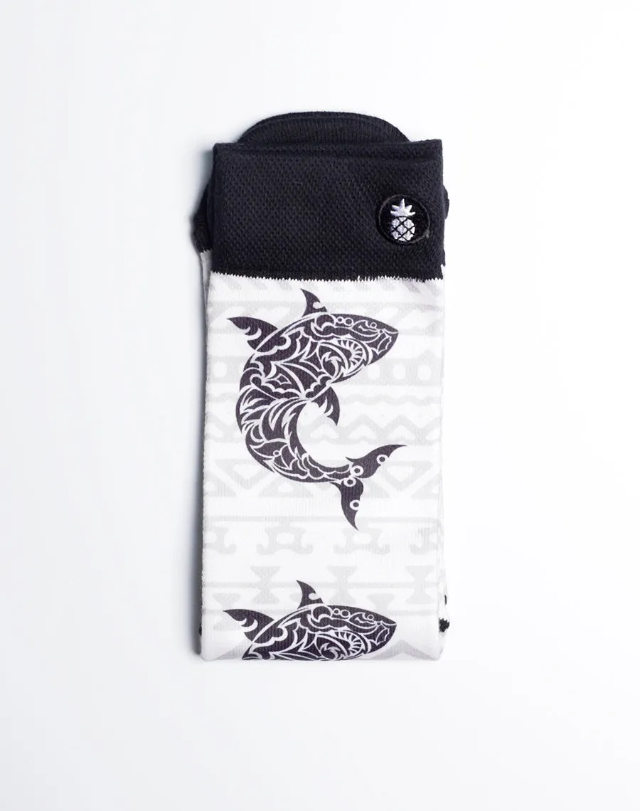 Unisex Tribal Great White Shark Printed Crew Socks